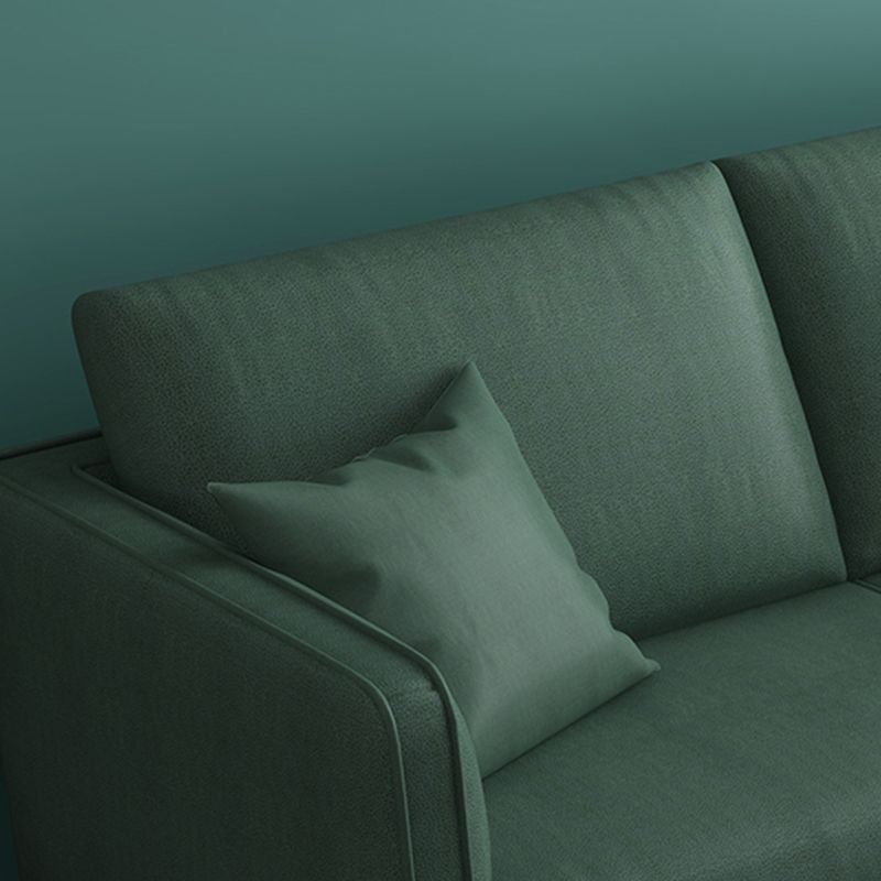 32.28" D x 72.83" W x 33.07" H Faux Leather Tuxedo Arm Sofa with Bolster Pillows Clearhalo 'furn' 'furn_sofas' 'Furniture' 'furniture_sofas' 'kitchen' 'kitchen_sofas' 'Living Room Furniture' 'Sofa' 'sofas' 1200x1200_7c471717-31c0-4a44-86b9-ec946b3809ee