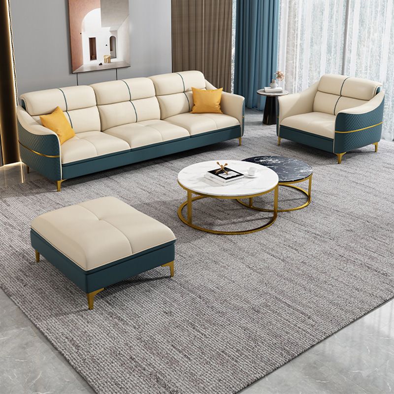 Glam 34.6 "Wide -Wide Detee in pelle gold standard a sedere per soggiorno