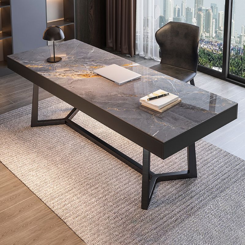 Home Industrial Rectangular Writing Desk Office Desk con patas de metal