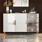 Porte in vetro in legno in stile glam Credenza a buffet con armadi