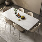 Modern Style Pedestal Dining Table Sintered Stone Rectangle Table