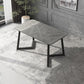 Industrial Rectangle Dining Table Matte Finish Dinette Table with Metal Sled Base