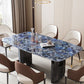 Mesa de comedor con pedestal doble, mesa de comedor rectangular para cocina