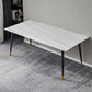 Rectangle Traditional Luxury Table Sintered Stone Table with 4 Black Legs Clearhalo ' dining_table' 'Dining Tables & Seating' 'Dining Tables' 'furn' 'furn_dining_table' 'Furniture' 'furniture_dining_table' 'Kitchen & Dining Furniture' 'kitchen&dining_furn' 'kitchen' 'kitchen_dining_table' 1200x1200_7c4c8075-1cde-4e64-95e4-c0112434bb51