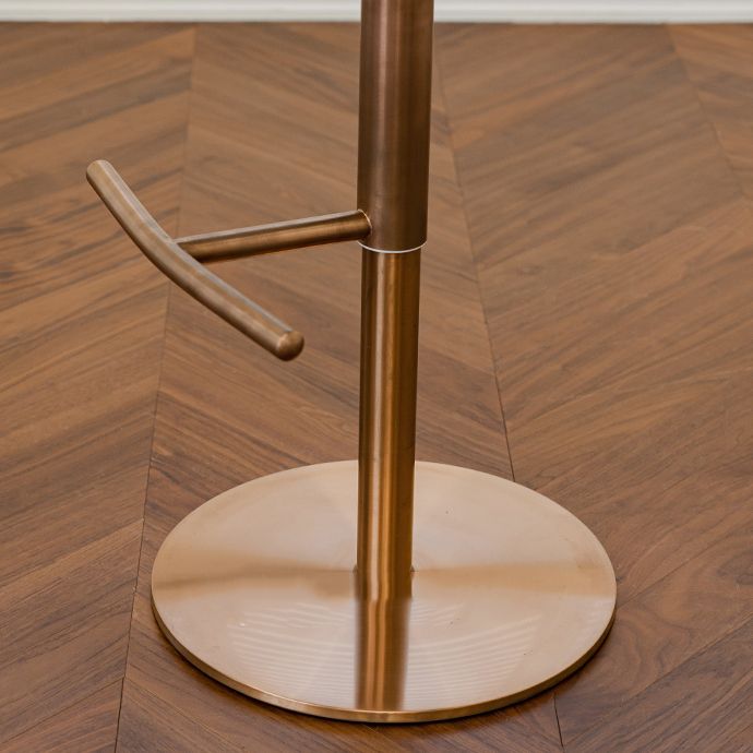 GLAMスタイル調整可能なスイベル布張りの布張りのバースツールと金属脚