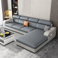 31.49" Tall Grey Sectional Sofa Faux Leather/Linen Flared Arm Modular Sofa Clearhalo 'furn' 'furn_sectionals' 'Furniture' 'Living Room Furniture' 'Sectionals' 1200x1200_7c4d1b89-3a44-4478-9495-71cf5118e3b6