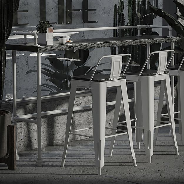 Industrial Black Wood Pub Table with Rectangle Table Top Trestle Table - 42" H Clearhalo 'Bar Furniture' 'Bar Tables' 'bar_tables' 'furn' 'furn_bar_tables' 'Furniture' 'furniture_bar_tables' 'Kitchen & Dining Furniture' 1200x1200_7c4d2a9b-fb78-43ec-a1de-6452f13c5ee4