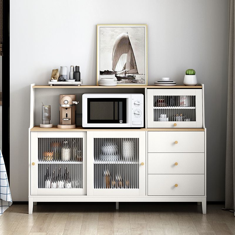 Stegno a buffet in legno in stile contemporaneo con mobile e cassetti