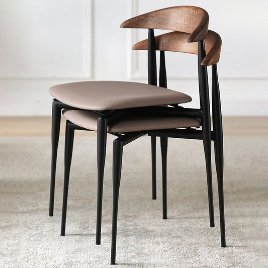 Faux Leather Stackable Side Chair Contemporary Open Back Dining Chair Clearhalo 'Dining Chairs' 'Dining Tables & Seating' 'dining_chair' 'furn' 'furn_dining_chair' 'Furniture' 'furniture_dining_chair' 'Kitchen & Dining Furniture' 1200x1200_7c4dfa07-5832-4f38-b05d-369edd82ced7