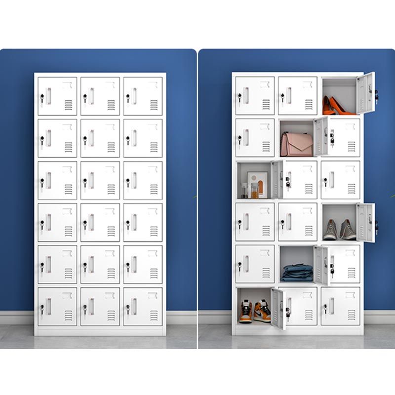 White Metal Wardrobe Armoire Contemporary Hinged Wardrobe Cabinet