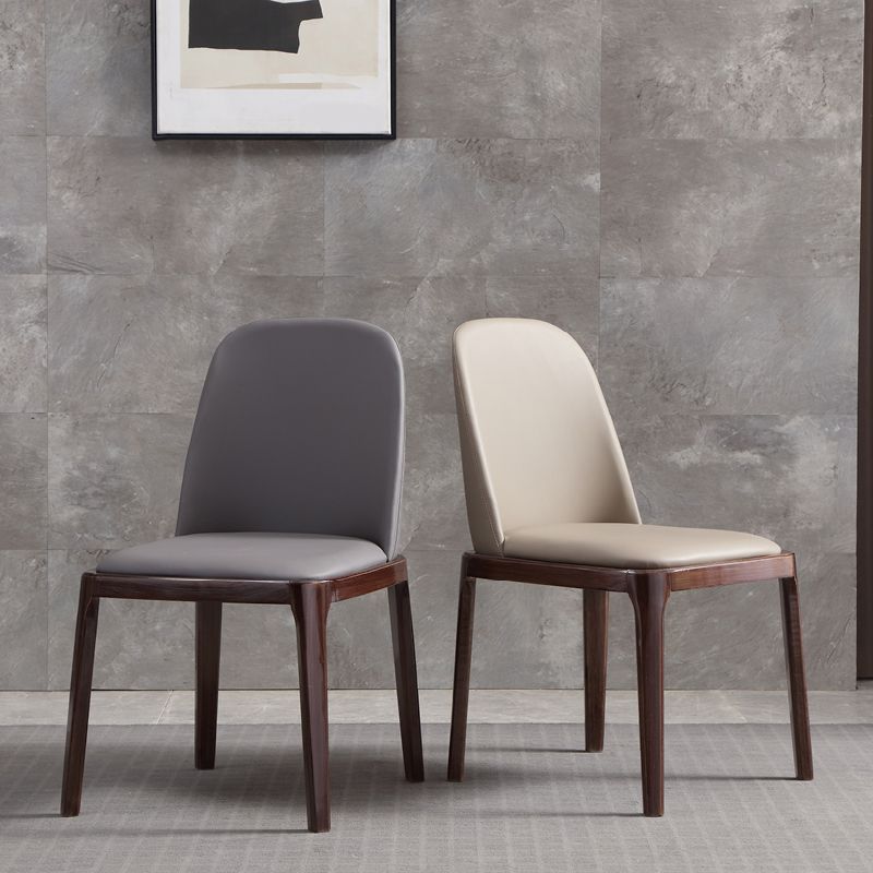 Faux Leather Dining Chairs Industrial Parsons Armless Side Chair Clearhalo 'Dining Chairs' 'Dining Tables & Seating' 'dining_chair' 'furn' 'furn_dining_chair' 'Furniture' 'Kitchen & Dining Furniture' 1200x1200_7c4f36e0-a423-4bfd-8c22-928d2d21e5ce