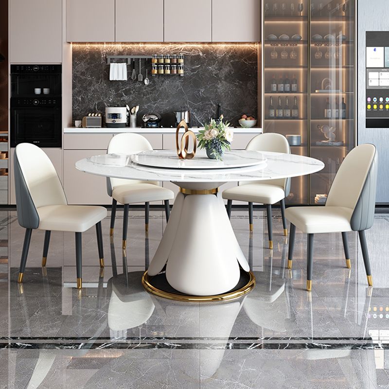 Traditional Luxury Round Dining Table Pedestal Dining Room Collection with Turntable Clearhalo ' dining_table' 'Dining Tables & Seating' 'Dining Tables' 'furn' 'furn_dining_table' 'Furniture' 'furniture_dining_table' 'Kitchen & Dining Furniture' 'kitchen&dining_furn' 'kitchen' 'kitchen_dining_table' 1200x1200_7c4fed65-a346-42ca-be47-98d3d1b6389b