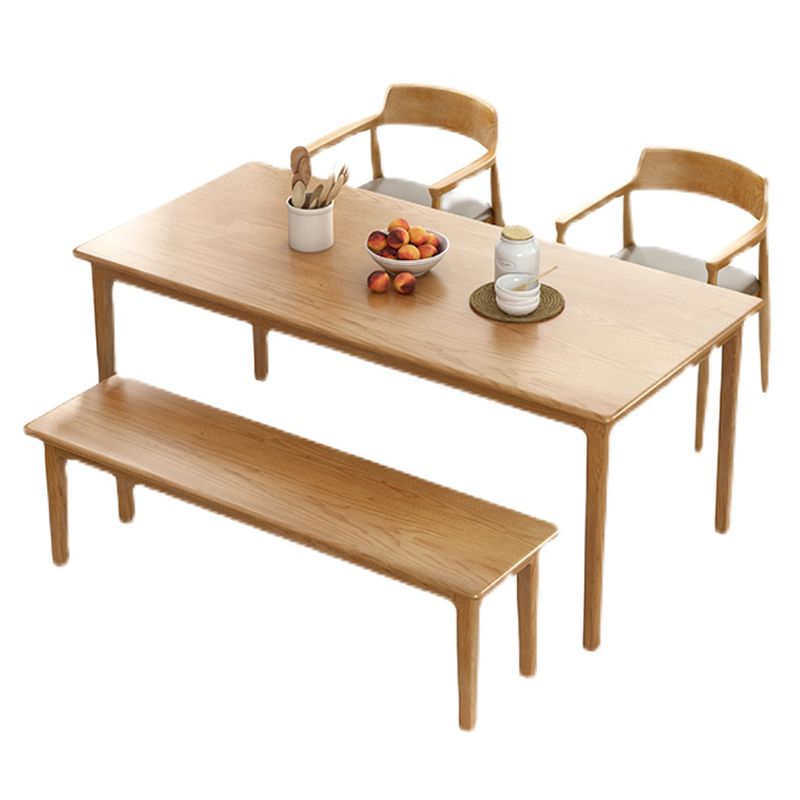 Rectangle Simplicity Dining Table Wood Color Fixed Table of Pinewood Solid Wood Clearhalo ' dining_table' 'Dining Tables & Seating' 'Dining Tables' 'furn' 'furn_dining_table' 'Furniture' 'furniture_dining_table' 'Kitchen & Dining Furniture' 'kitchen&dining_furn' 'kitchen' 'kitchen_dining_table' 1200x1200_7c507157-a355-44a7-8a49-7a59b09acbc8