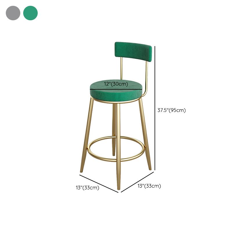 Industrial Bar Stools Low Back Dining Stools with Metal Base