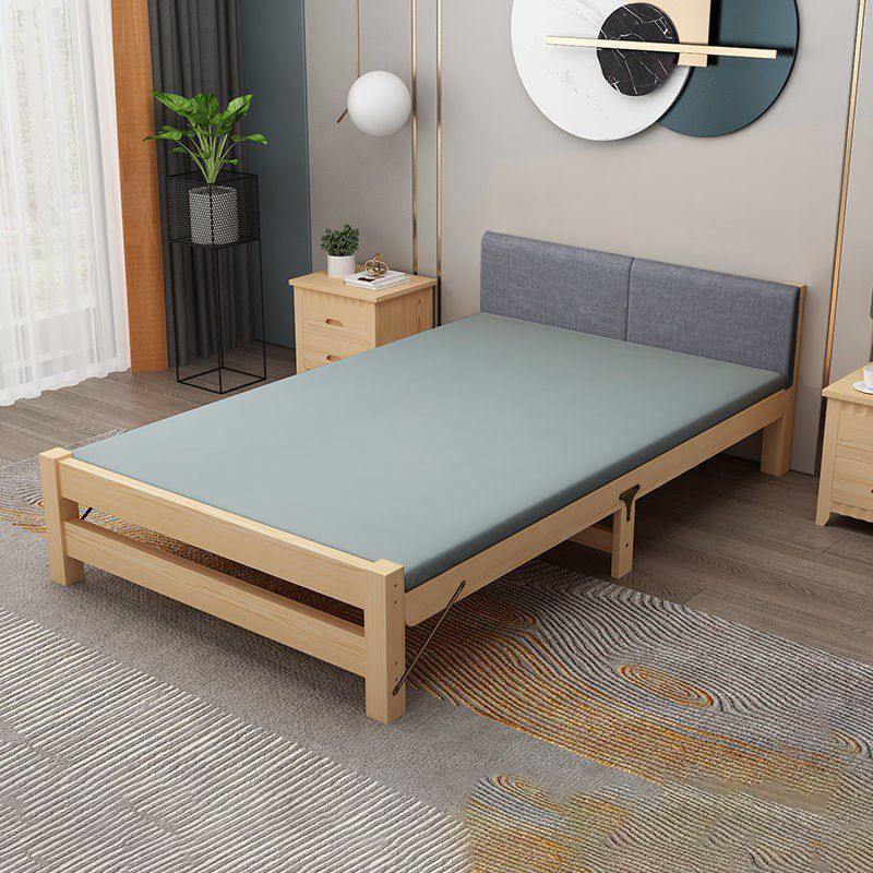 Scandinavian Wood Foldable Bed Low Profile Upholstered Bed with Mattress Clearhalo 'Bedroom Furniture' 'Beds' 'furn' 'furn_beds' 'Furniture' 1200x1200_7c50ff85-5387-4371-9870-7290e0b1f3cb