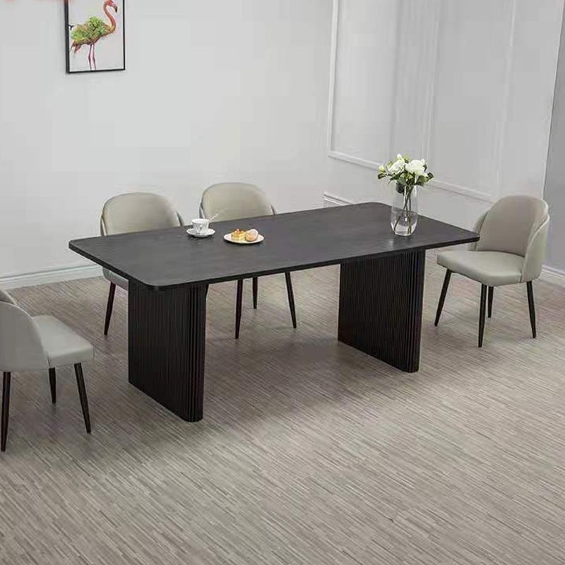 Black Pine Wood Dining Table Modern Indoor Rectangle Dinette Table Clearhalo 'Dining Tables & Seating' 'Dining Tables' 'dining_table' 'furn' 'furn_dining_table' 'Furniture' 'Kitchen & Dining Furniture' 1200x1200_7c51c2d6-d85c-45cd-affe-93fde44f68b9