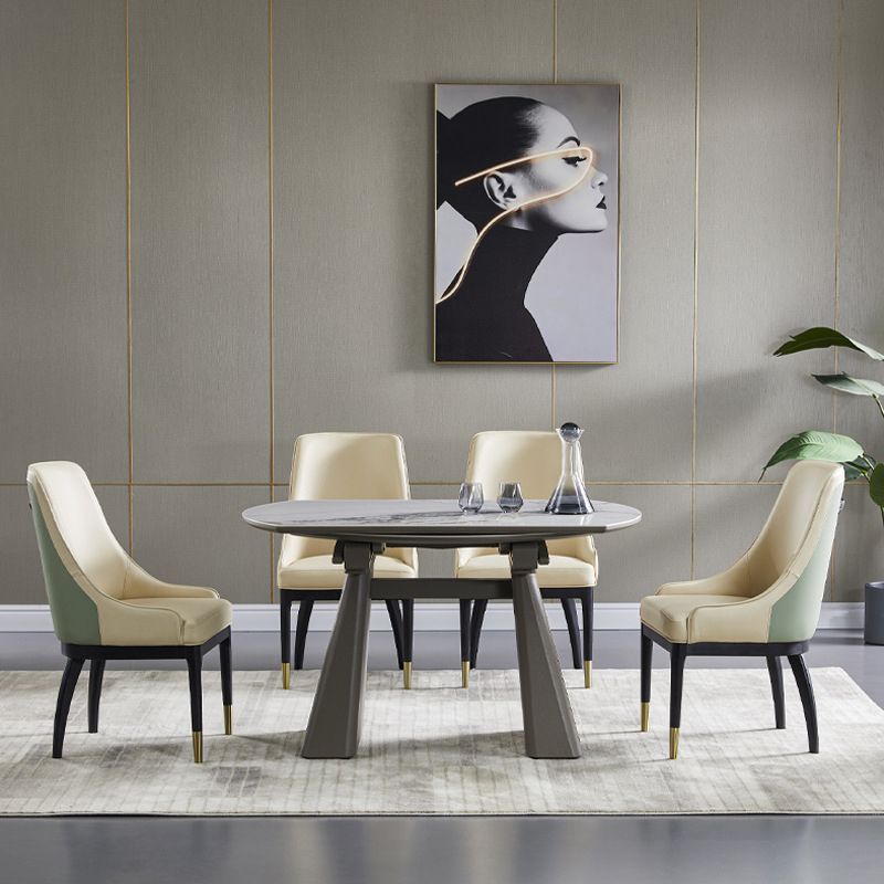 Moderne stijl gesinterde stenen dinerset rond 1/4/5 stukken dinerset voor thuisgebruik