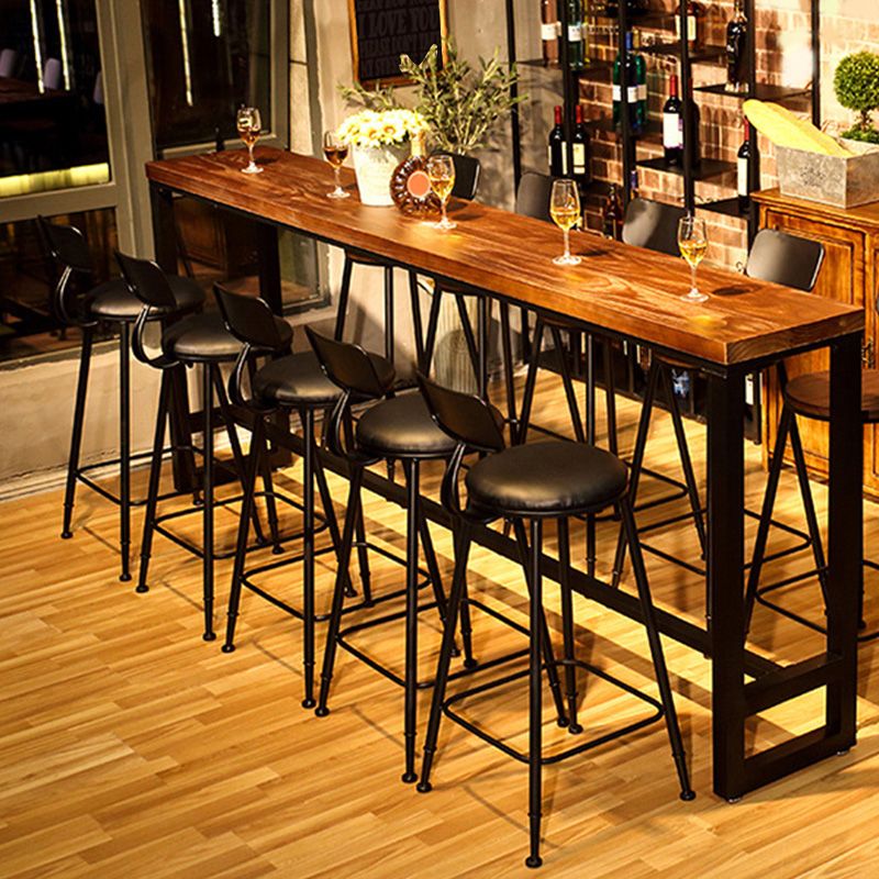 Contemporary Metal Bar Stool Wood Seat Bar Stool for Home Use Clearhalo 'Bar Furniture' 'Bar Stools' 'bar_stools' 'furn' 'furn_bar_stools' 'Furniture' 'Kitchen & Dining Furniture' 1200x1200_7c5257ee-f539-443f-8bd3-47fedc535693