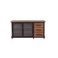 Industrial Iron 2 - Door Accent Cabinet Distressed Wood Chest with 3 Drawers