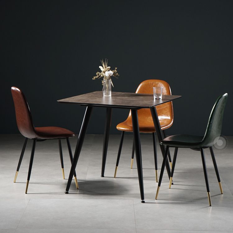 Industrial Style Dining Table Brown 4 Legs Dining Table with Black Frame Clearhalo ' dining_table' 'Dining Tables & Seating' 'Dining Tables' 'furn' 'furn_dining_table' 'Furniture' 'furniture_dining_table' 'Kitchen & Dining Furniture' 'kitchen&dining_furn' 'kitchen' 'kitchen_dining_table' 1200x1200_7c55e14f-f64f-4392-816c-35adc54c70cb
