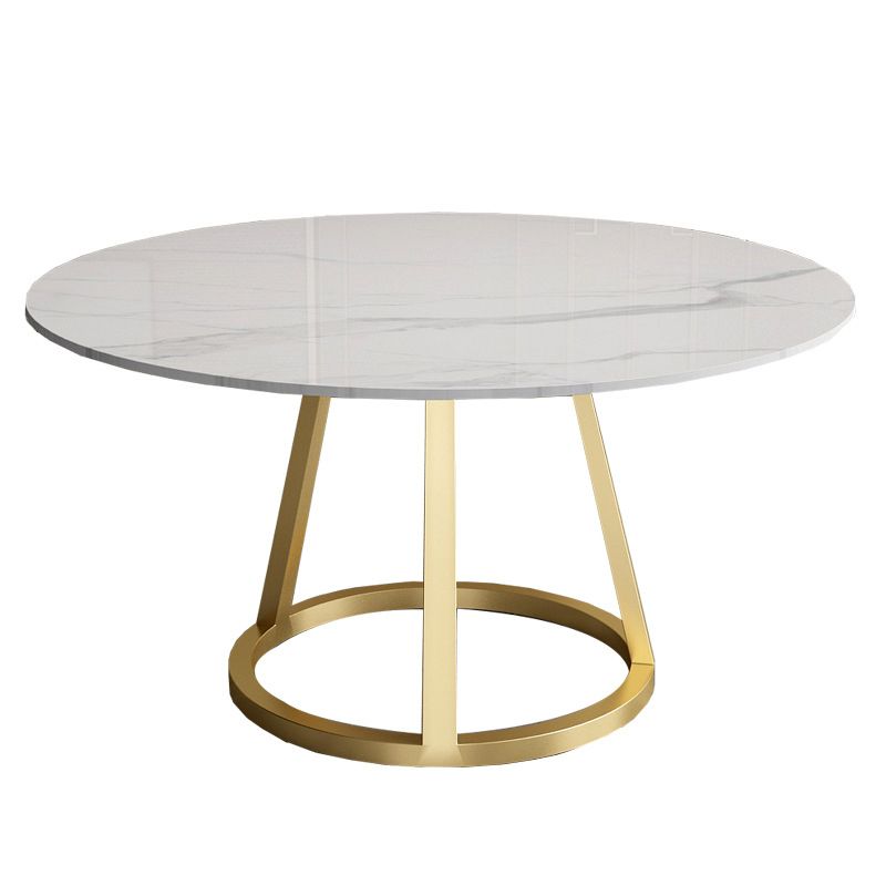 White Stone Top Dining Table Contemporary Dining Table with Pedestal Base Clearhalo 'Dining Tables & Seating' 'Dining Tables' 'dining_table' 'furn' 'furn_dining_table' 'Furniture' 'furniture_dining_table' 'Kitchen & Dining Furniture' 'kitchen' 'kitchen_dining_table' 1200x1200_7c560baa-241f-4114-8133-610958d96f2f