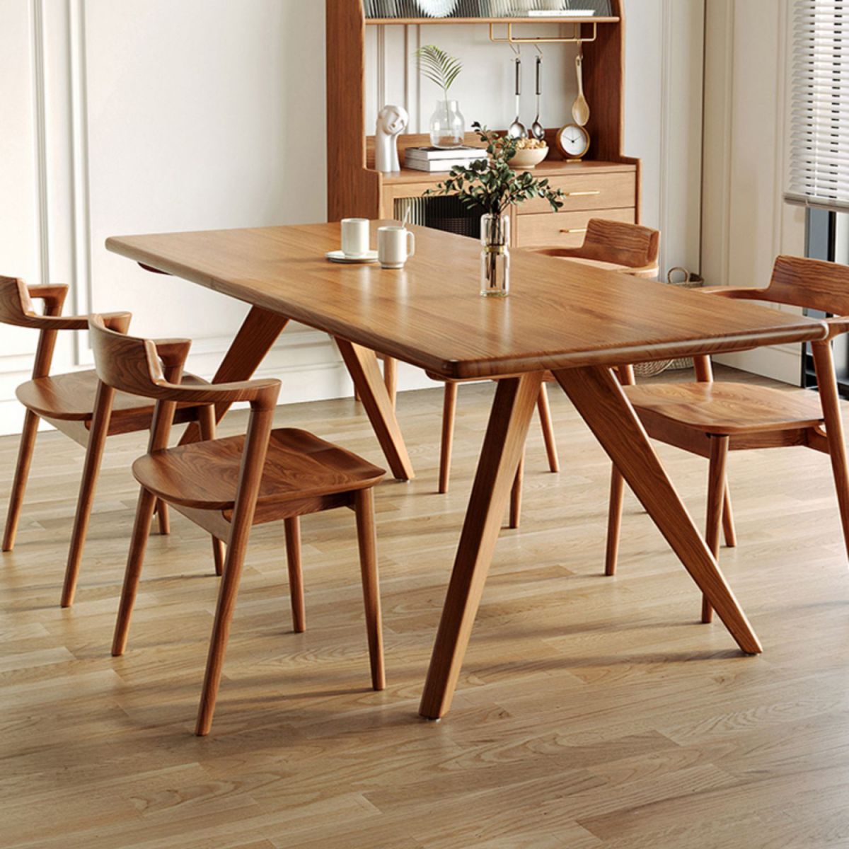 Modern Pine Wood Table for Restaurant Rectangle Dining Table in Nature with 4 Legs Clearhalo 'Dining Tables & Seating' 'Dining Tables' 'dining_table' 'furn' 'furn_dining_table' 'Furniture' 'furniture_dining_table' 'Kitchen & Dining Furniture' 'kitchen' 'kitchen_dining_table' 1200x1200_7c56936f-875b-4673-a1e8-4c0c55e048b1