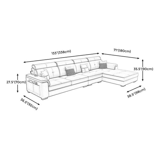 L-shape Sofa Faux Leather/Linen Sectionals with Reversible Chaise and Storage Clearhalo 'furn' 'furn_sectionals' 'Furniture' 'furniture_sectionals' 'Living Room Furniture' 'Sectionals' 1200x1200_7c56c1cc-c710-4391-9b57-4c7c046f52fc
