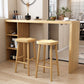 Mesa de comedor contemporánea de madera maciza, mesa de bar rectangular con base de almacenamiento
