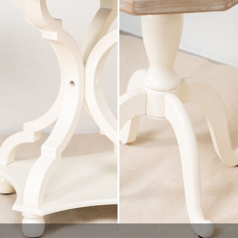 Table de bout rustique salon métal 4 jambes table d'appoint en bois massif