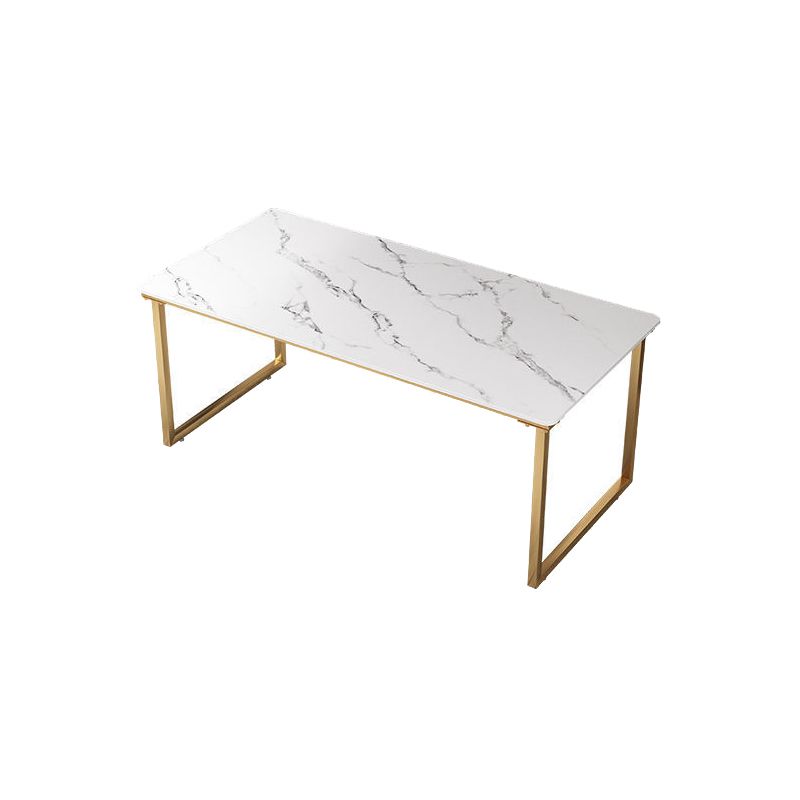 Bureau de bureau Glam Stone 29.53 pouces de haut avec base en métal