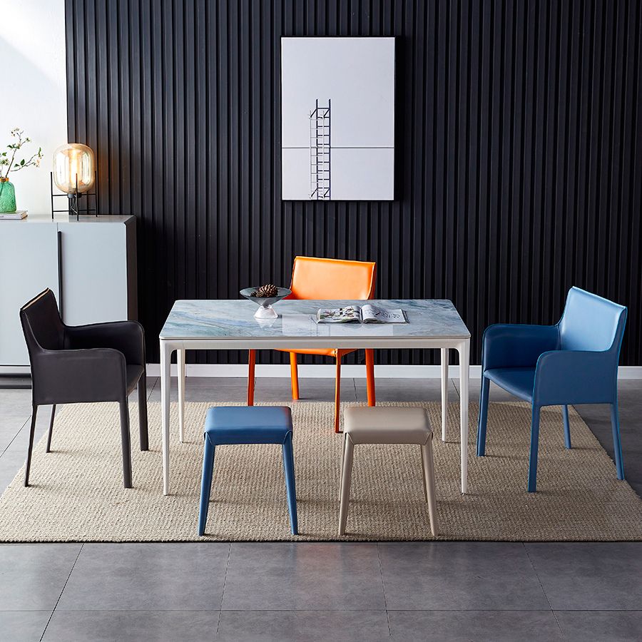 Designer Style Restaurant Saddle Leather Side Chair Matte Finish Parsons Dining Chair Clearhalo ' kitchen&dining_furn' 'Dining Chairs' 'Dining Tables & Seating' 'dining_chair' 'furn' 'furn_dining_chair' 'Furniture' 'furniture_dining_chair' 'Kitchen & Dining Furniture' 'kitchen' 1200x1200_7c59c6de-3d82-4d6d-8d37-dba0c877b7f4