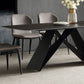 Modern Metal Base Dinette Set 1/4/5/7 Pieces Rectangle Indoor Dining Table Set in Black