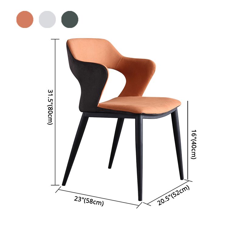 Contemporary Fabric Restaurant Arm Chair Open Back Matte Finish Dining Chair Clearhalo ' kitchen&dining_furn' 'Dining Chairs' 'Dining Tables & Seating' 'dining_chair' 'furn' 'furn_dining_chair' 'Furniture' 'furniture_dining_chair' 'Kitchen & Dining Furniture' 'kitchen' 1200x1200_7c5a54ac-8c08-4bd1-b3ff-6004d4b6bb9a