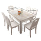 Minimalist Marble Dining Set with Rectangle Table White Dining Set with 4 Legs Base Clearhalo 'Dining Room Sets' 'Dining Tables & Seating' 'dining_room_set' 'furn' 'furn_dining_room_set' 'Furniture' 'furniture_dining_room_set' 'Kitchen & Dining Furniture' 'kitchen&dining_furn' 'kitchen' 1200x1200_7c5c5871-6192-44d4-91b5-f8138b632990
