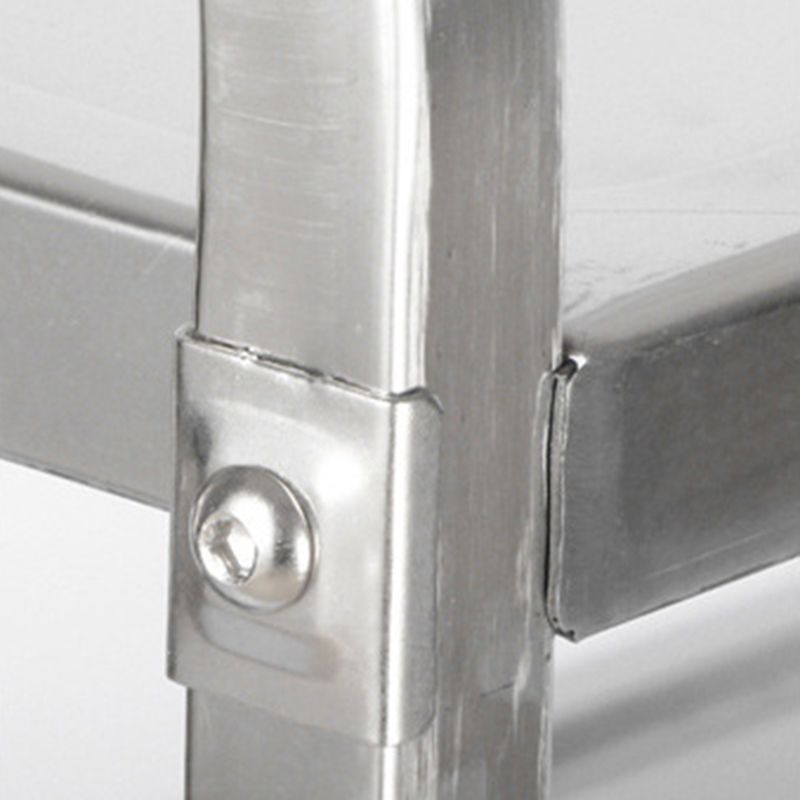 Moderne stijl metalen prep -tafel rechthoekige voorbereidingstabel met casters