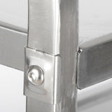 Moderne stijl metalen prep -tafel rechthoekige voorbereidingstabel met casters