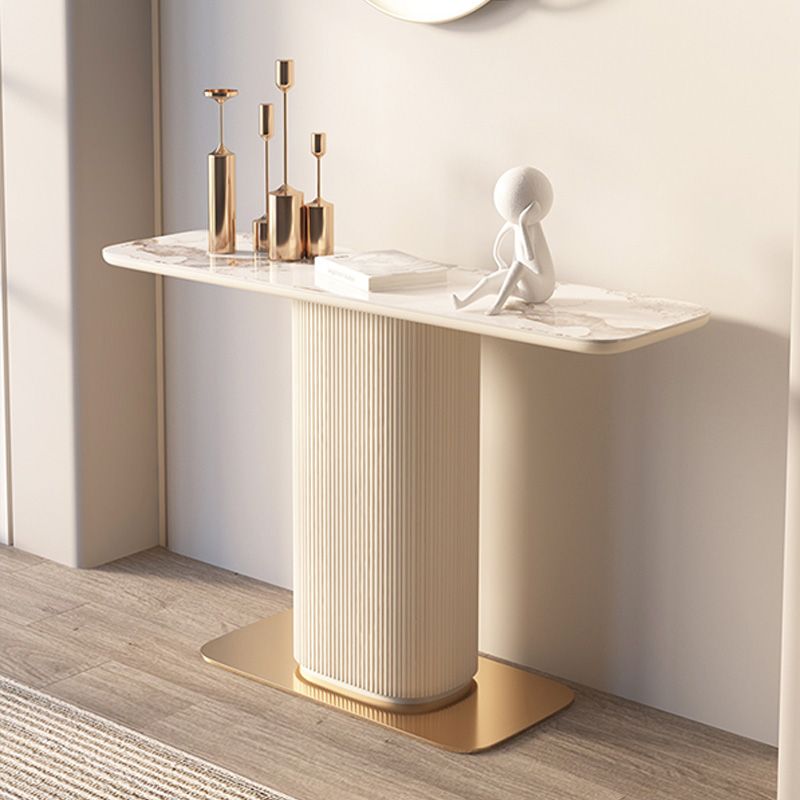 Tabella della console contemporanea da 13 "W del divano di divano della console rettangolare in pietra bianca