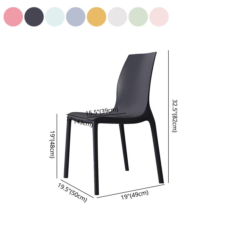 Contemporary Stacking Armless Dining Chairs Solid Back Chair for Home Use Clearhalo ' kitchen&dining_furn' 'Dining Chairs' 'Dining Tables & Seating' 'dining_chair' 'furn' 'furn_dining_chair' 'Furniture' 'furniture_dining_chair' 'Kitchen & Dining Furniture' 'kitchen' 1200x1200_7c605f0d-7847-4c7b-a482-e1a0ef59ec99