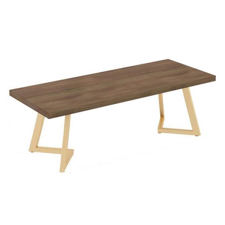 Industrial Solid Wood Dinner Room Kitchen Table Brown Table with Gold Frame for Dining Room Clearhalo ' dining_table' 'Dining Tables & Seating' 'Dining Tables' 'furn' 'furn_dining_table' 'Furniture' 'furniture_dining_table' 'Kitchen & Dining Furniture' 'kitchen&dining_furn' 'kitchen' 'kitchen_dining_table' 1200x1200_7c616707-e7ba-4159-9eb0-1d557e0ac3aa
