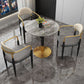 Mesa de comedor redonda Escritorio con base de pedestal de lujo de piedra sinterizada