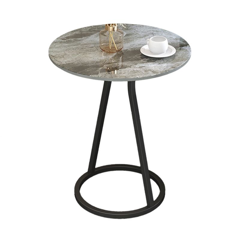 Modern 23.6" Tall Round Slate Top Side Table Iron Pedestal End Table Clearhalo 'Coffee & Accent Tables' 'End & Side Tables' 'end_side_tables' 'furn' 'furn_end_side_tables' 'Furniture' 'Living Room Furniture' 1200x1200_7c61e888-31d1-456b-bff7-690ff7fe1e16