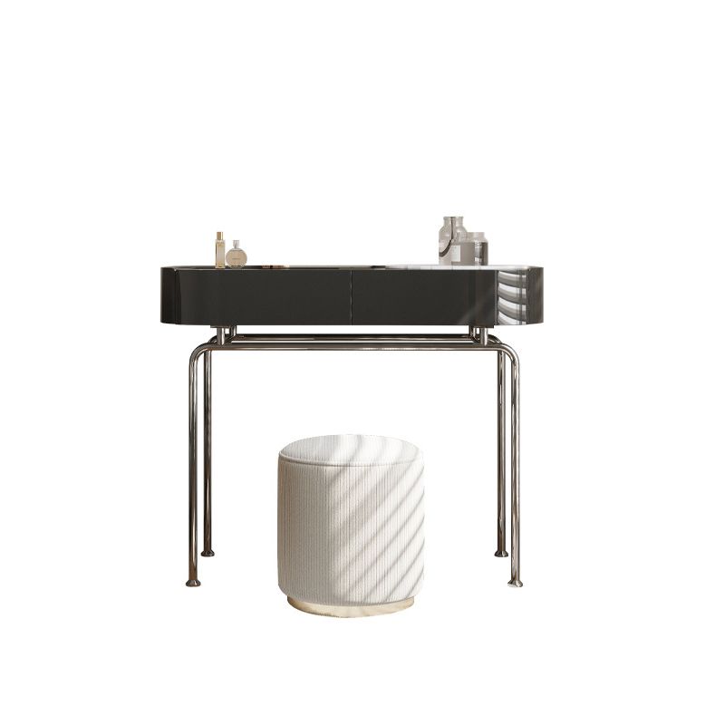 Tavolo da scrivania per trucco nero per trucco in legno con cassetto