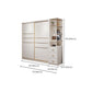 Modern Sliding Door Wardrobe for Bedroom White Cabinet with Drawers