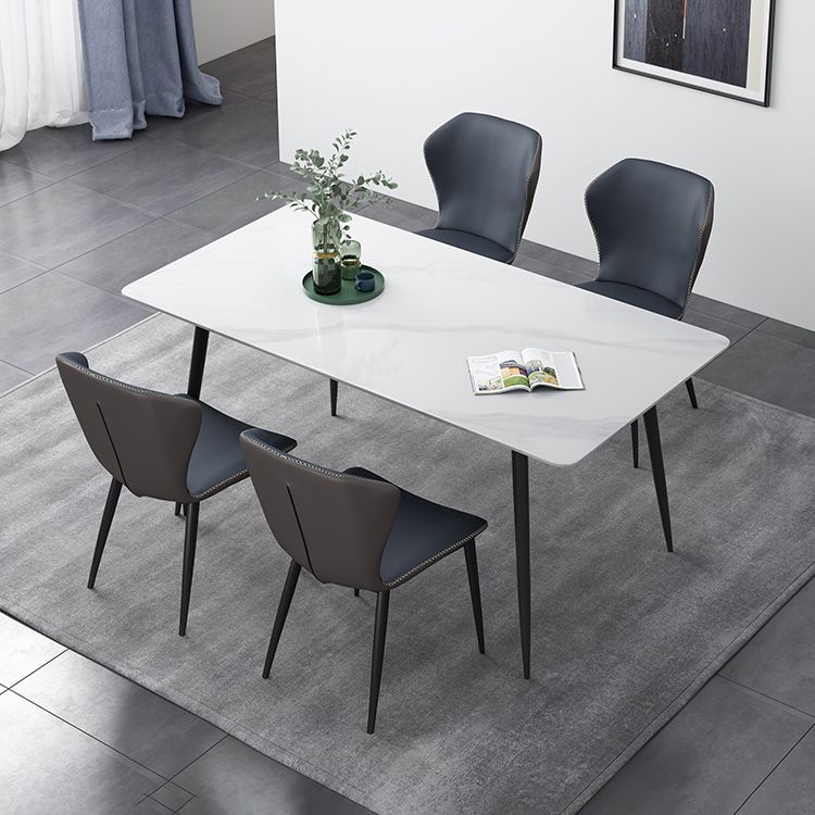 Rectangle Industrial Style Dining Table Sintered Stone Fixed Table for Kitchen Clearhalo ' dining_table' 'Dining Tables & Seating' 'Dining Tables' 'furn' 'furn_dining_table' 'Furniture' 'furniture_dining_table' 'Kitchen & Dining Furniture' 'kitchen&dining_furn' 'kitchen' 'kitchen_dining_table' 1200x1200_7c6379f6-c61f-4ec1-89a7-a77e2f85ac35