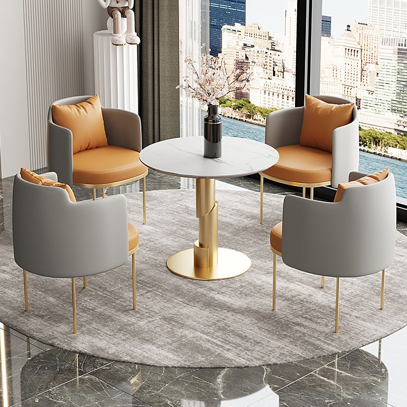 Modern Style Sintered Stone Dining Set Round 1/5 Pieces Dining Set for Home Use Clearhalo 'Dining Room Sets' 'Dining Tables & Seating' 'dining_room_set' 'furn' 'furn_dining_room_set' 'Furniture' 'Kitchen & Dining Furniture' 1200x1200_7c63d7e2-7e0f-4ee3-84a1-e348239a7d79