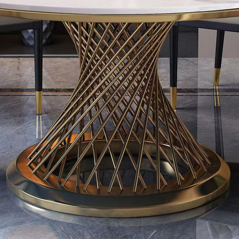 Round Turntable Dining Table Sintered Stone Dining Table for Home Clearhalo 'Dining Tables & Seating' 'Dining Tables' 'dining_table' 'furn' 'furn_dining_table' 'Furniture' 'Kitchen & Dining Furniture' 1200x1200_7c640e2b-703a-40f7-a300-ce6b82caac67