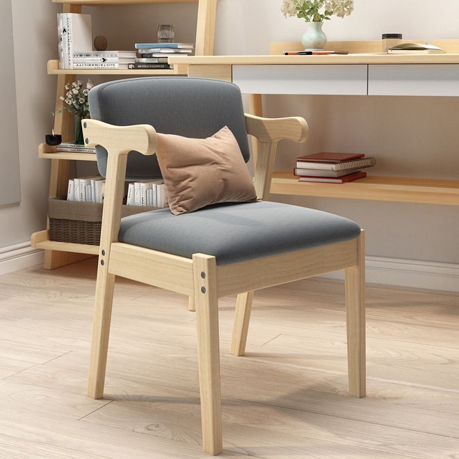 Contemporary Kitchen Opening Back Dining Arm Chair Solid Wood Dining Arm Chair Clearhalo ' kitchen&dining_furn' 'Dining Chairs' 'Dining Tables & Seating' 'dining_chair' 'furn' 'furn_dining_chair' 'Furniture' 'furniture_dining_chair' 'Kitchen & Dining Furniture' 'kitchen' 1200x1200_7c683505-ca32-4d88-ab05-5cec4c7ae023