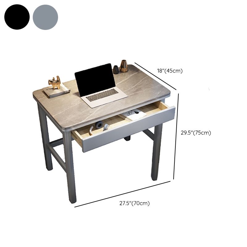 1 Drawer Writing Desk Rectangular Shaped Task Desk in Grey/Black for Home Clearhalo 'furn' 'furn_office_desk' 'Furniture' 'Office Desks' 'Office Furniture' 'office_desk' 1200x1200_7c695165-246f-401b-9b06-2d000c1d7348