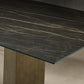Mesa de comedor rectangular de piedra sinterizada, muebles modernos con base de acero para el hogar
