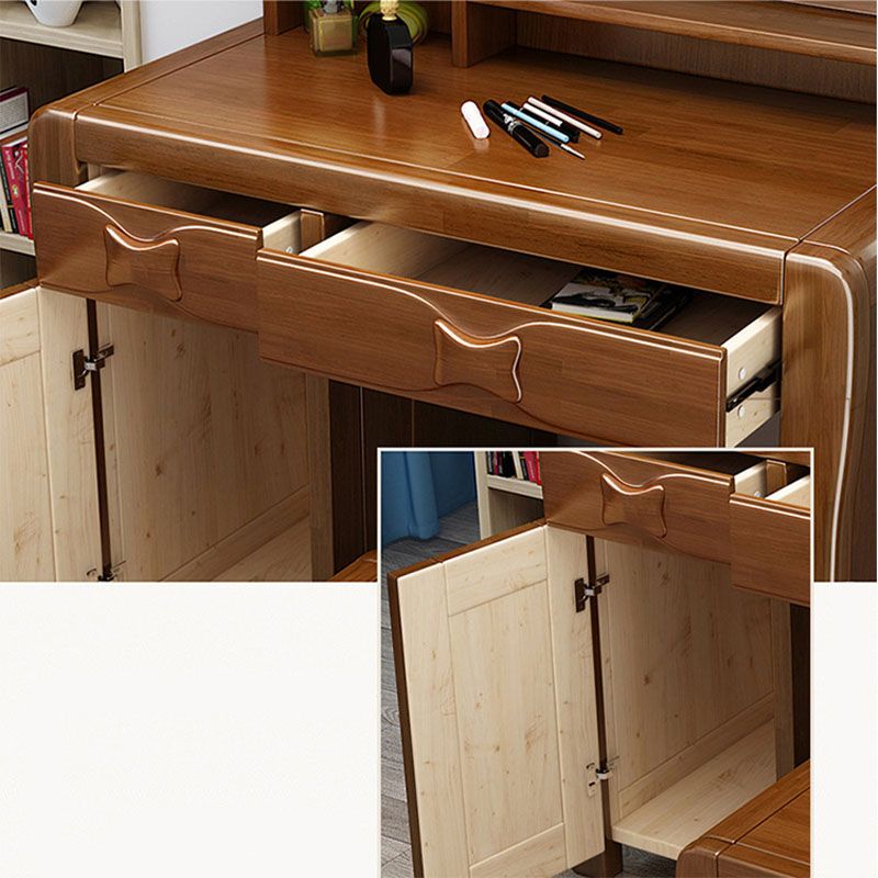 Make-up Vanity Standing Solid Wood Double Drawers Mirror Traditional Bedroom Clearhalo 'Bedroom Furniture' 'furn' 'furn_makeup_vanities' 'Furniture' 'Makeup Vanities' 'makeup_vanities' 1200x1200_7c6b99cd-5d27-4a04-9eb9-01fb0745aeb2